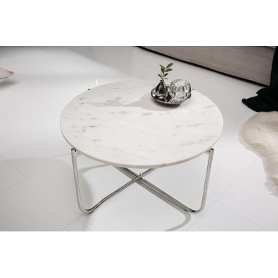   Stolik kawowy NOBLE 65 cm marmur biały