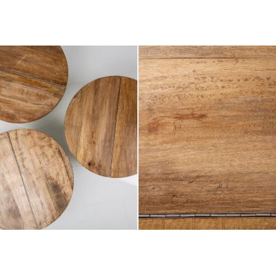  Stolik kawowy ORIENT STORAGE 60 cm blat akacjowy, podstawa  biała
