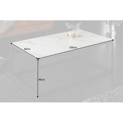  Stolik kawowy Symbiose  100 cm. Marmor - Optik keramik