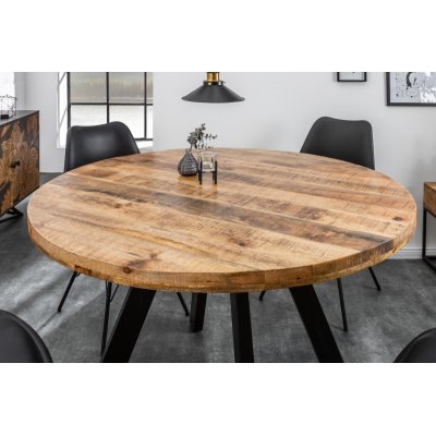  Stół jadalny IRON CRAFT Ø 120 cm okrągły drewno mango naturalne