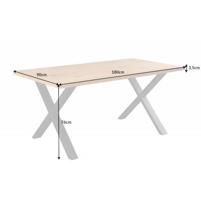  Stół loft 180 cm Eichenoptik X gestell