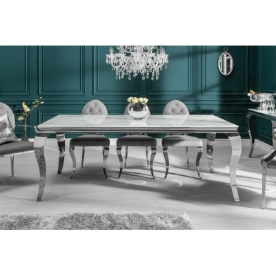  Stół jadalny MODERN BAROCK 180 cm szkło hartowane imitujące marmur