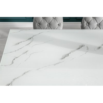  Stół jadalny MODERN BAROCK 180 cm szkło hartowane imitujące marmur