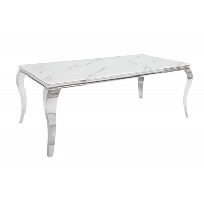  Stół jadalny MODERN BAROCK 180 cm szkło hartowane imitujące marmur