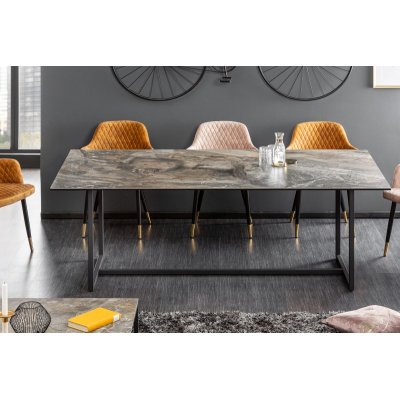  Stół Symbiose 200 cm . z ceramicznym blatem w optyce marmuru 