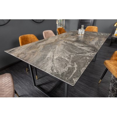  Stół Symbiose 200 cm . z ceramicznym blatem w optyce marmuru 