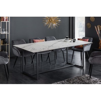  Stół Symbiose 200 cm  z ceramicznym blatem w optyce marmuru 
