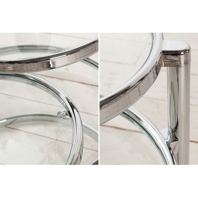  Stolik boczny Art deco 3 ebenen chrom