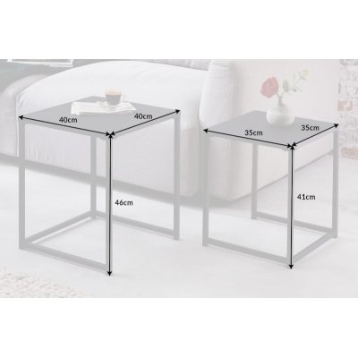  Stolik boczny boczny dura steel 2 er set czarny metal