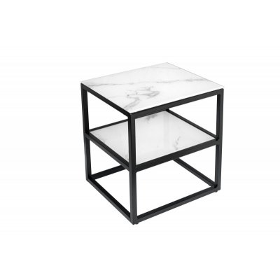  Stolik boczny Elegance 45 cm biały marmur