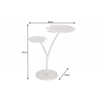  Stolik kawowy GINKGO LEAVES 56  cm srebrny