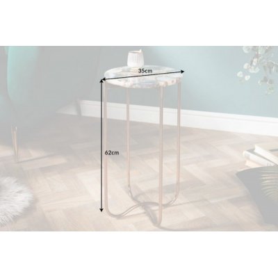   Stolik kawowy NOBLE 35cm agatowy niebiesko-biały