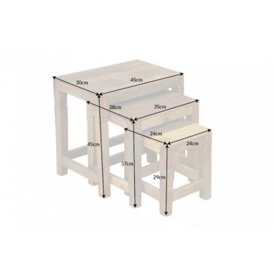  Zestaw stolików bocznych Finicja 3 er set Mango 45 cm