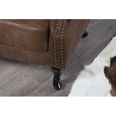  Fotel Chesterfield brązowy
