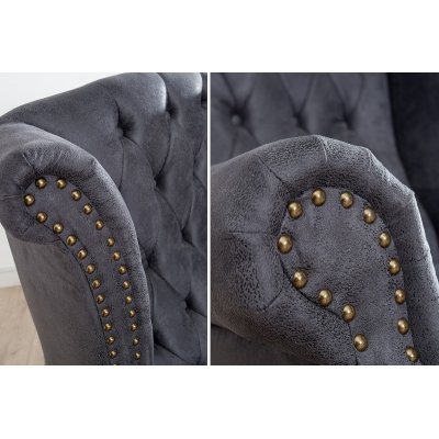  Fotel Chesterfield szary