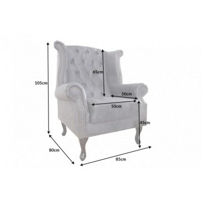  Fotel Chesterfield szary