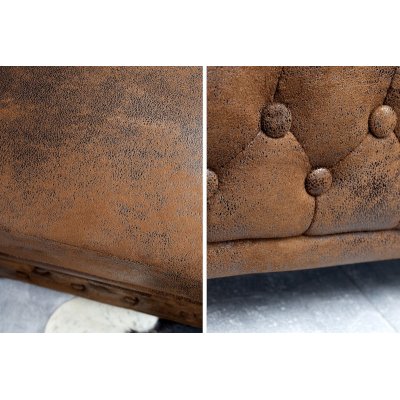  Fotel Chesterfield brązowy