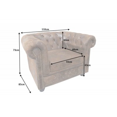  Fotel Chesterfield brązowy