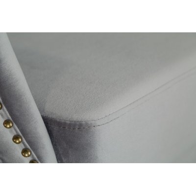  Fotel  Chesterfield srebrnoszary aksamitny
