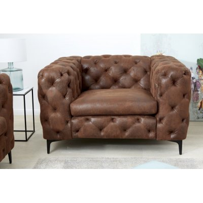  Fotel Modern Barock  Chesterfild brąz  
