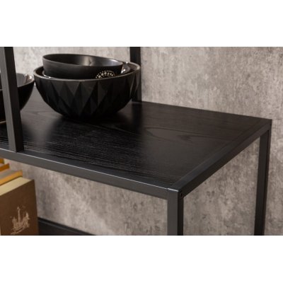  Regał Slim line 185 x 115 cm czarny jesion