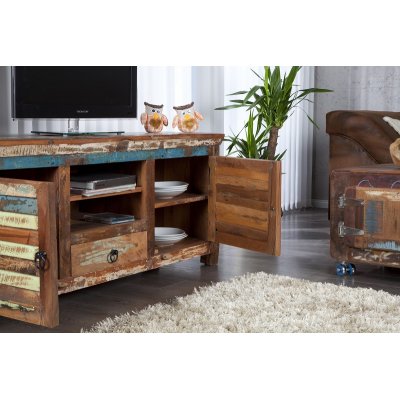   Szafka RTV Dżakarta150 cm drewno z recyklingu 