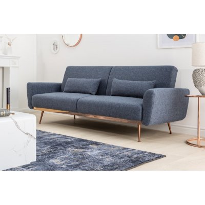 Sofa Bellezza 210 cm rozkładana niebieska.