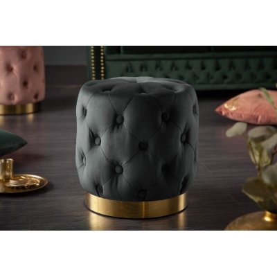 Pufa Modern Barock 35 cm czarno-złoty