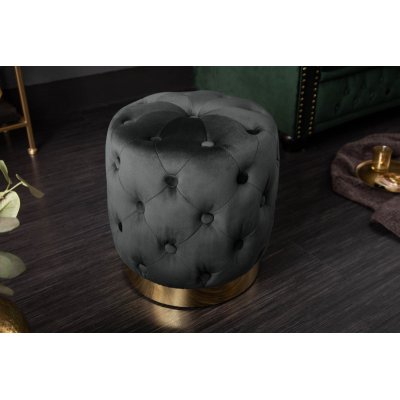  Pufa Modern Barock 35 cm czarno-złoty