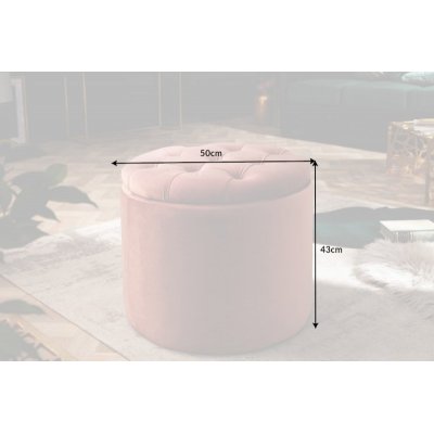  Pufa Modern Barock Storage 50 cm aksamitna różowa