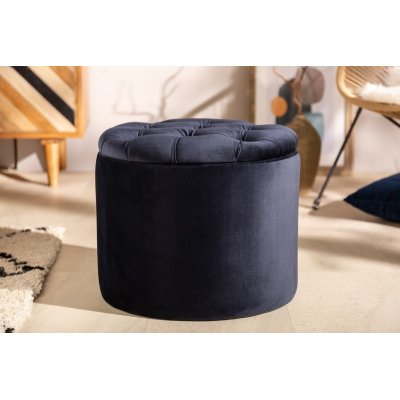 Pufa Modern Barock Storage 50 cm aksamitna granatowa
