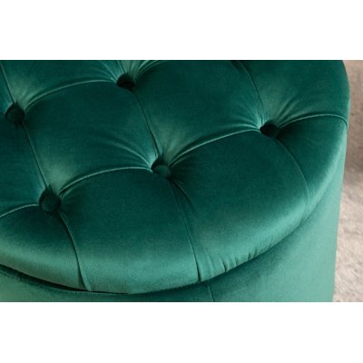  Pufa Modern Barock Storage 50 cm aksamitna szmaragdowozielona
