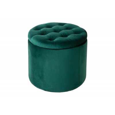  Pufa Modern Barock Storage 50 cm aksamitna szmaragdowozielona