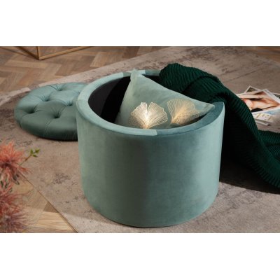  Pufa Modern Barock Storage 50 cm aksamitna miętowa