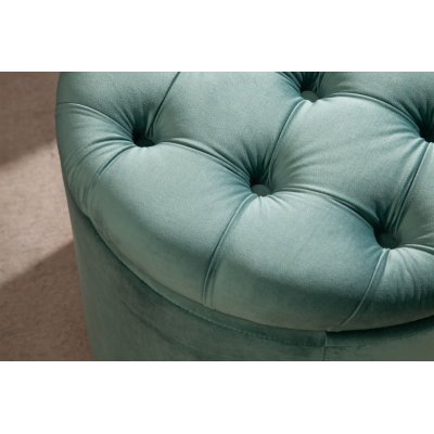  Pufa Modern Barock Storage 50 cm aksamitna miętowa