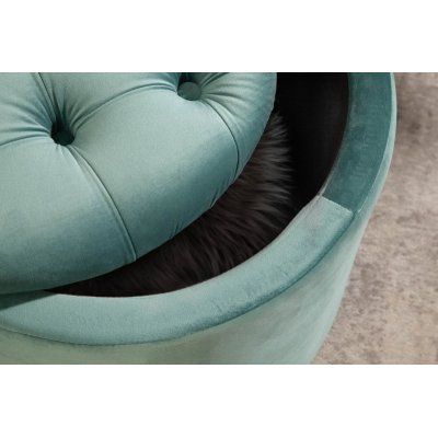  Pufa Modern Barock Storage 50 cm aksamitna miętowa
