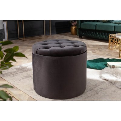 Pufa Modern Barock Storage 50 cm czarna 