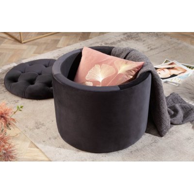  Pufa Modern Barock Storage 50 cm czarna 