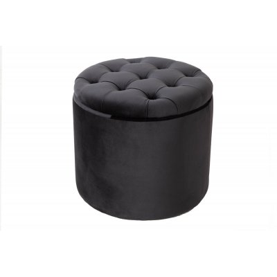  Pufa Modern Barock Storage 50 cm czarna 