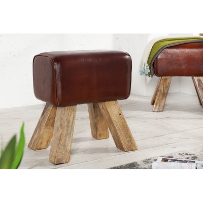 Pufa Bock 40 cm skórzana