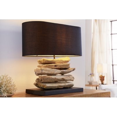 Lampa stołowa Driftwood Riverine II czarna