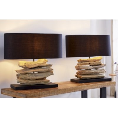  Lampa stołowa Driftwood Riverine II czarna