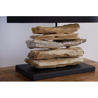  Lampa stołowa Driftwood Riverine II czarna