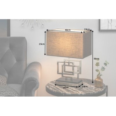  Lampa stołowa Leonor 56 cm srebrna