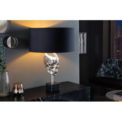 Lampa stołowa Skull 56 cm srebrna