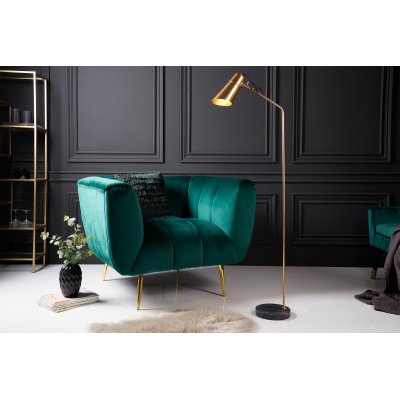 Lampa podłogowa Energy Ring z podstawą z czarnego marmuru