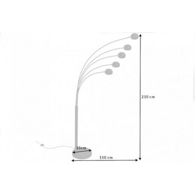  Lampa podłogowa Five Lights 210 cm