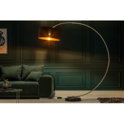 Lampa podłogowa Pyton czarne złoto