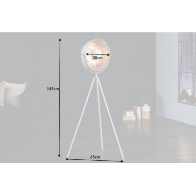  Lampa  podłogowa Studio 145 cm biało srebrna