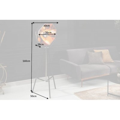  Lampa  podłogowa Studio 160 cm czarno złota
